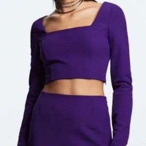 Purple long sleeve crop top